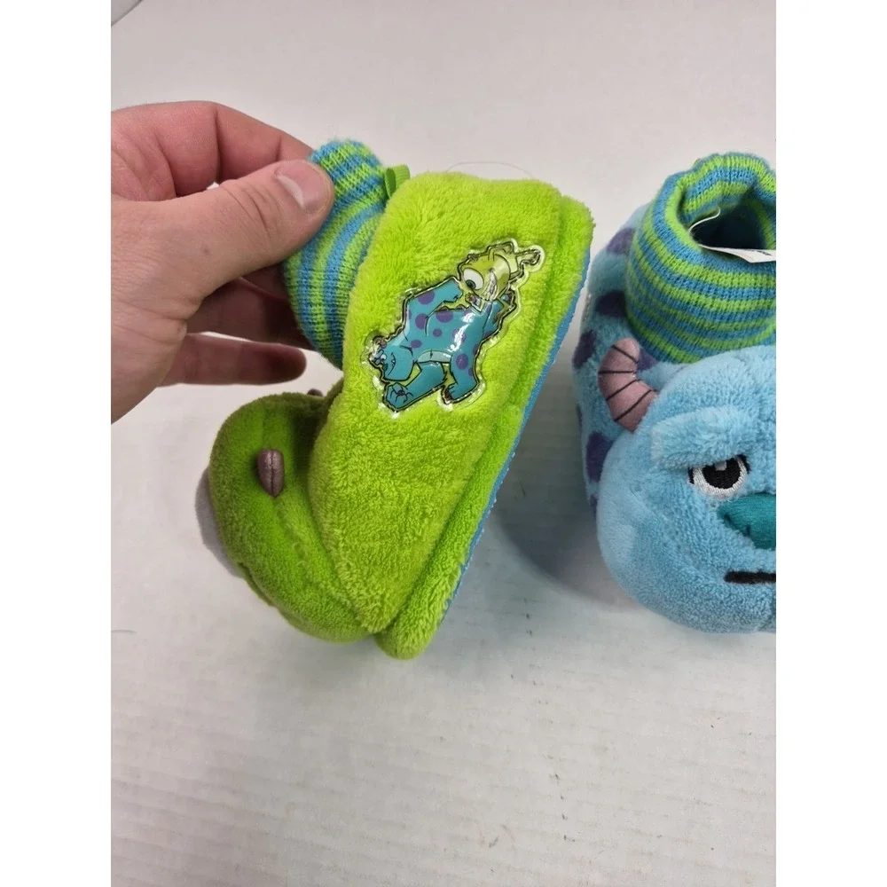 Monsters Inc Toddler Boys‎ Slippers Size 7-8 Mike Sullivan Sully Fuzzy Grippers